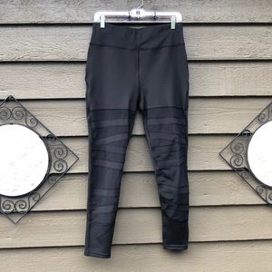 Black mesh panel leggings